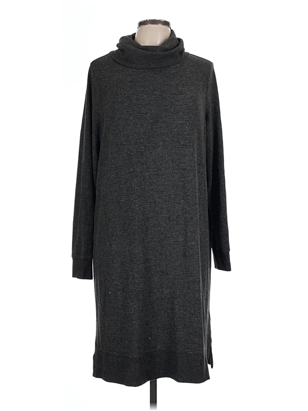 Lucky Brand Large Charcoal Cowl Neck Sweater Dress